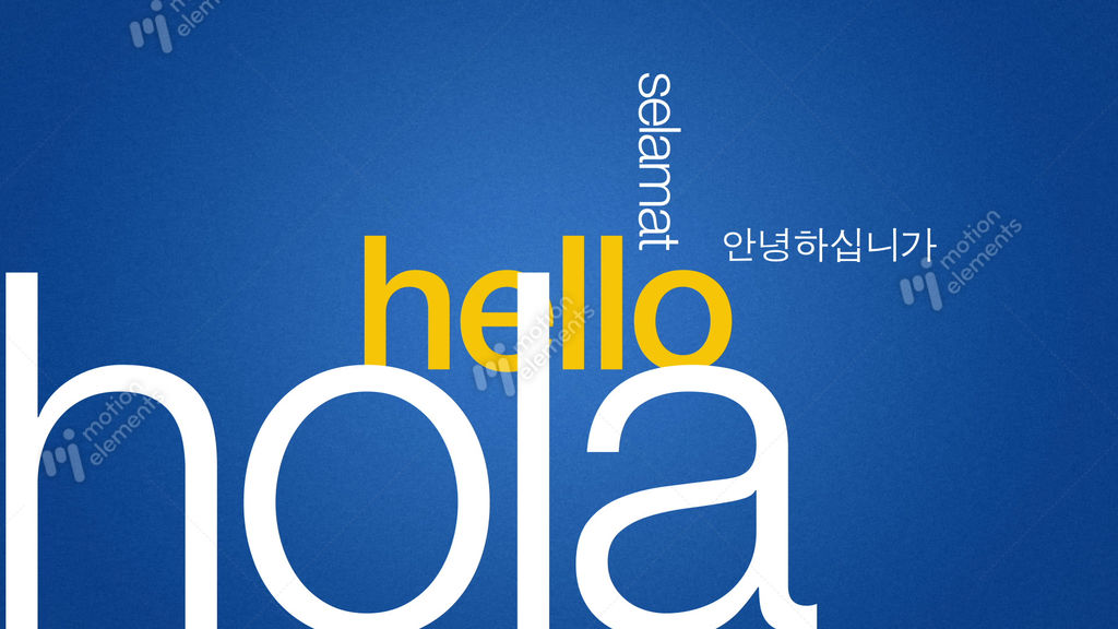 Hello Screen Multilanguage MotionElements