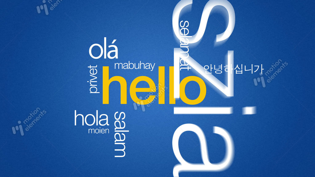 Hello Screen Multilanguage MotionElements
