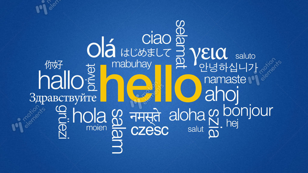 Hello Screen Multilanguage MotionElements