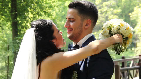 Wedding Kiss Bride and Groom