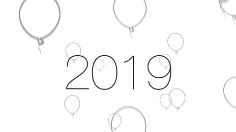 2019 New Year Rising Balloons